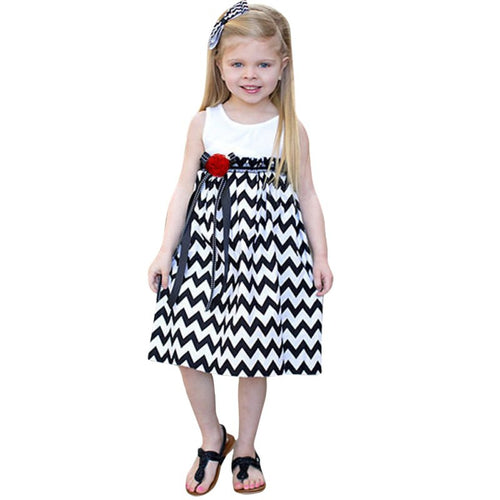 Baby Flower Kids Dress Princess Girl Dress Striped Party Costume For Girls Dresses Children Clothing Lisa's Store NW