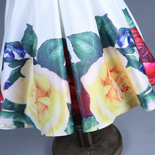 Baby Girl Dress W Belt Kids Flower Printed Short Sleeve Ball Gown Dresses Clothes NW