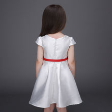 Baby Girl Dress W Belt Kids Flower Printed Short Sleeve Ball Gown Dresses Clothes NW