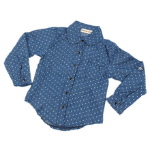 Baby Girl Kid Denim Shirt Long Sleeve Polka Dots Blue Cowboy Lapel Blouse 2-7Y NW