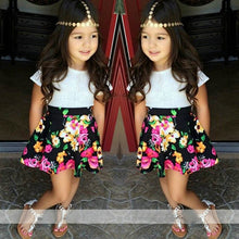 Baby Girl Set T shirt Flower Skirt 2pcs Dress Toddler Child Floral Skirt NW