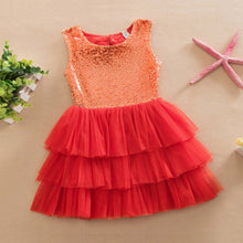 Baby Girl Layered Tutu Dress Kids Sleeveless Hollow Out Back Bow Sequined Dresses Children Clothing NW