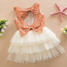 Baby Girl Layered Tutu Dress Kids Sleeveless Hollow Out Back Bow Sequined Dresses Children Clothing NW