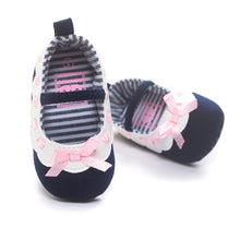 Baby Girls Bowknot Princess Crib Shoe Anti-Slip First Walkers 11 12 13 Soft Soled Shoes NW