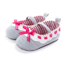 Baby Girls Bowknot Princess Crib Shoe Anti-Slip First Walkers 11 12 13 Soft Soled Shoes NW
