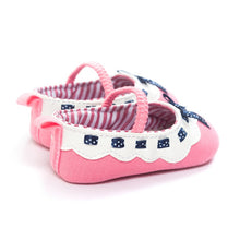 Baby Girls Bowknot Princess Crib Shoe Anti-Slip First Walkers 11 12 13 Soft Soled Shoes NW