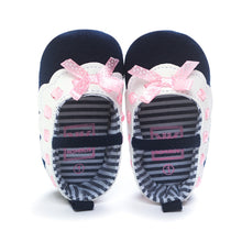 Baby Girls Bowknot Princess Crib Shoe Anti-Slip First Walkers 11 12 13 Soft Soled Shoes NW