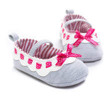 Baby Girls Bowknot Princess Crib Shoe Anti-Slip First Walkers 11 12 13 Soft Soled Shoes NW