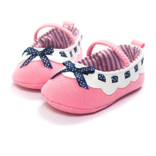 Baby Girls Bowknot Princess Crib Shoe Anti-Slip First Walkers 11 12 13 Soft Soled Shoes NW