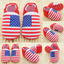 Baby Girls Boys Red White Stripes Crib Shoes Soft Sole Infants Shoes Prewalker NW