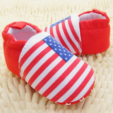 Baby Girls Boys Red White Stripes Crib Shoes Soft Sole Infants Shoes Prewalker NW