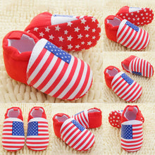 Baby Girls Boys Red White Stripes Crib Shoes Soft Sole Infants Shoes Prewalker NW
