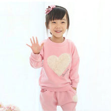 Baby Girls Clothing Sets Kids Long Sleeve Tops T-shirts Pants Heart Outffits Homewear Clothes Set NW