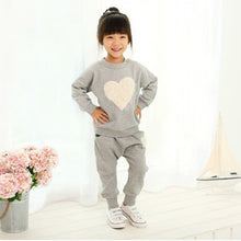 Baby Girls Clothing Sets Kids Long Sleeve Tops T-shirts Pants Heart Outffits Homewear Clothes Set NW