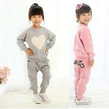 Baby Girls Clothing Sets Kids Long Sleeve Tops T-shirts Pants Heart Outffits Homewear Clothes Set NW