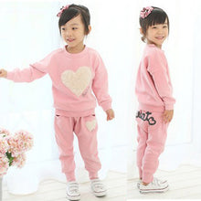 Baby Girls Clothing Sets Kids Long Sleeve Tops T-shirts Pants Heart Outffits Homewear Clothes Set NW
