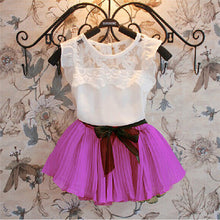 Baby Girls Kids Clothing Sets Chiffon Floral T-shirt Bow Skirts Set Party Tutu Dress 2-6Y Clothes NW