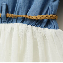 Baby Girls One piece Dress Lace Button Belt Short Sleeve Clothes Dresses NW
