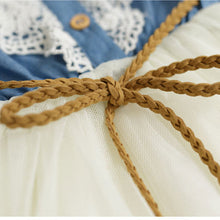 Baby Girls One piece Dress Lace Button Belt Short Sleeve Clothes Dresses NW