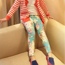 Baby Girls Pattern Printed Pants Toddler Kids Jeans Skinny Trousers Pencil Pants 1-6Y NW