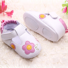 Baby Infant Girl Embroidery Flower PU Leather Shoes Toddler Soft Sole Crib Shoes NW