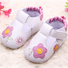 Baby Infant Girl Embroidery Flower PU Leather Shoes Toddler Soft Sole Crib Shoes NW