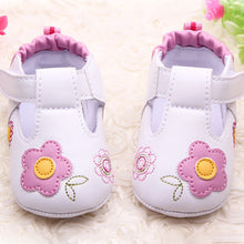 Baby Infant Girl Embroidery Flower PU Leather Shoes Toddler Soft Sole Crib Shoes NW