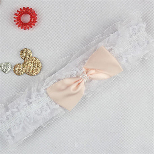 Baby Kids Girl Lace Bowknot Pearl Headdress Headbands Hair Decor Headdress 3M-9Y NW