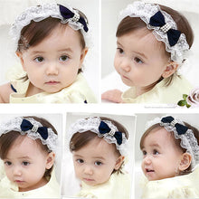 Baby Kids Girl Lace Bowknot Pearl Headdress Headbands Hair Decor Headdress 3M-9Y NW