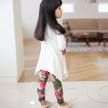 Baby Kids Girls Clothing Sets Long Sleeve Irregular Hem Bear T Shirt Flower Pants Outfits Set 2-7Y NW