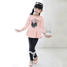 Baby Kids Girls Cotton Leggings Lace Bowknot Stretch Pants Trousers 2-7Y NW