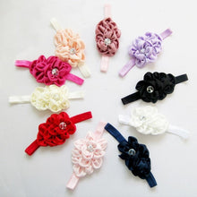 Baby Kids Girls Infant Flower Rhinestone Headbands Girl Hair Bow Band Chiffon Headwear NW