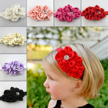Baby Kids Girls Infant Flower Rhinestone Headbands Girl Hair Bow Band Chiffon Headwear NW