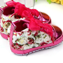 Baby Kids Girls Rose Flower Shoes Lace Soft Sole Casual Toddler Shoes Prewalkers NW