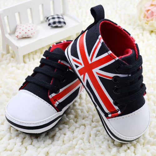 Baby Shoes First Walkers Boy Shoes Sports Flag Pattern Kids Casual Shoes Free ping NW