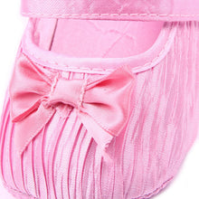 Baby Shoes First Walkers Toddler Girl Silk Bowknot Fold Upper Shoes Soft Sole Sneakers 0-12M NW