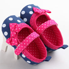 Baby Toddler Girls Cotton Shoes Palka Dot Bowknot Non-Slip Soft Sole Princess First Walkers ytm NW