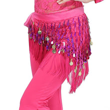 Belly Dance Hip Skirt Scarf Wrap Waist Belt Three Layers Gold Coins Sequins S52 NW