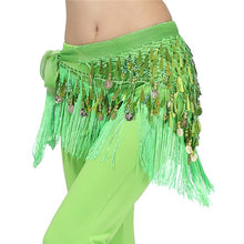 Belly Dance Hip Skirt Scarf Wrap Waist Belt Three Layers Gold Coins Sequins S52 NW