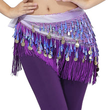 Belly Dance Hip Skirt Scarf Wrap Waist Belt Three Layers Gold Coins Sequins S52 NW