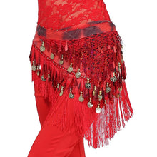 Belly Dance Hip Skirt Scarf Wrap Waist Belt Three Layers Gold Coins Sequins S52 NW