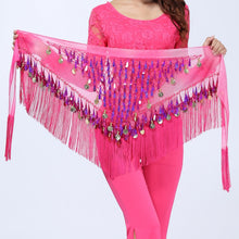 Belly Dance Hip Skirt Scarf Wrap Waist Belt Three Layers Gold Coins Sequins S52 NW