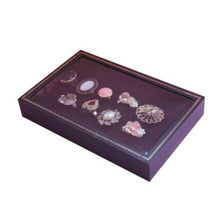 Black 36 Slots Velvet Rings Jewelry Showcase Display Case Storage Box Holder NW