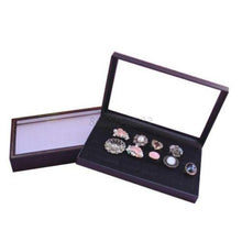 Black 36 Slots Velvet Rings Jewelry Showcase Display Case Storage Box Holder NW