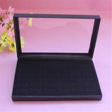 Black 36 Slots Velvet Rings Jewelry Showcase Display Case Storage Box Holder NW