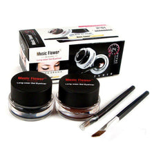Black Brown 2in1 Waterproof Eye Liner Gel Eyeliner Shadow Cosmetic Makeup Brush Sets NW