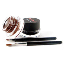 Black Brown 2in1 Waterproof Eye Liner Gel Eyeliner Shadow Cosmetic Makeup Brush Sets NW