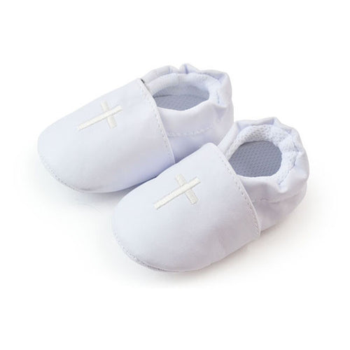 Boy Girls Baby Cross Baptism Crib Shoes Toddler Infant Soft Sole Prewalker First Walkers NW