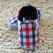 Boy Kids Slip-On Plaid Toddler Shoes Soft Sole Crib Shoes Infant Baby Prewalkers NW