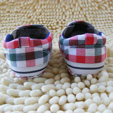 Boy Kids Slip-On Plaid Toddler Shoes Soft Sole Crib Shoes Infant Baby Prewalkers NW
